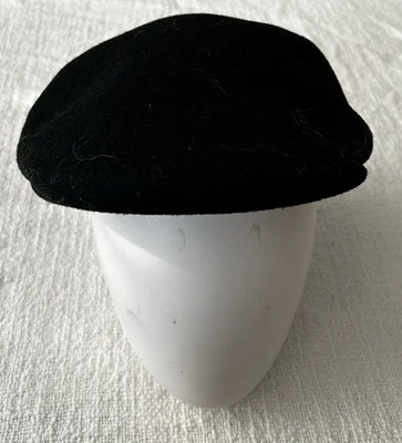 Chapéu preto de lã Kangol Newsboy chapéu liso masculino tamanho P - Imagem 1 de 4