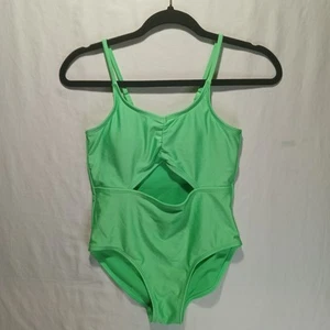 Girls Size XL 14 Green Open Front Art Class One Piece Swimsuit - Picture 1 of 5