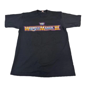 1987 WWF WWE Wrestlemania 3 Wrestling Shirt Pontiac Silverdome Size Medium USA - Picture 1 of 8