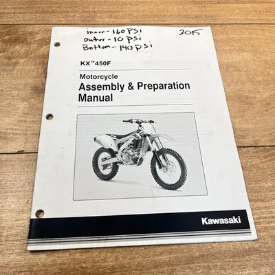 KAWASAKI OEM MANUAL DE MONTAJE Y PREPARACIÓN / 2015 KX450F KX 450F Foto 1 de 3