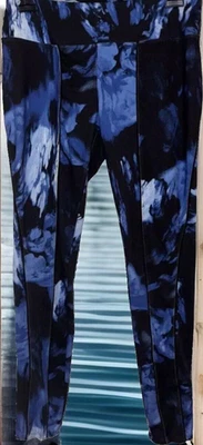 Leggings Simply Vera Wang Azul Negro Tiro Medio Elastizados Informales Yoga Talla S Foto 1 de 4