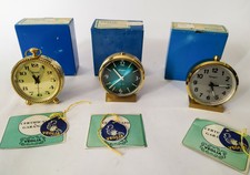 ♥ 3 OROLOGI SVEGLIA DA TAVOLO VEGLIA 2 JEWELS VINTAGE ANNI 70 SPACE AGE DESIGN