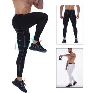 Men Compression Pants Base Layer Long Tights Trousers Gym Workout Running Pants - Picture 1 of 15