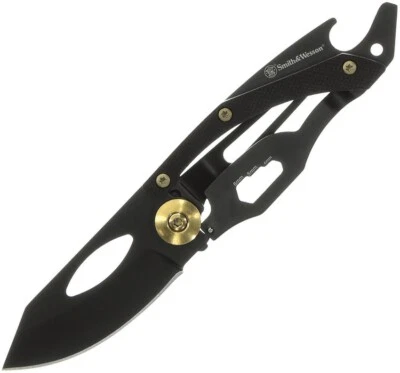 Smith & Wesson Small Folding Knife 2" Stainless Steel Blade Stainless Handle - Image 1 of 4