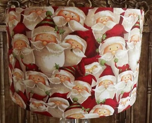 Weihnachts Lampenschirm, Weihnachtsmann FAces rot und weiß Weihnachten festliche Dekoration  - Bild 1 von 2