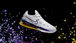 NIKE LEBRON XVII 17 LOW LAKERS BASKETBALL SHOES WHITE RARE CD5007-102 MENS 10 44 - Picture 1 of 12
