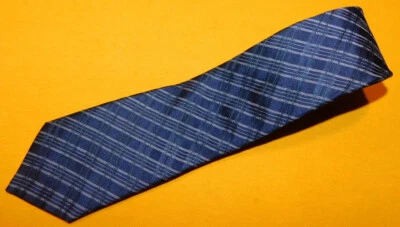 MEN'S JOHN VARVATOS MADE IN U.S.A. BLUE/LIGHT BLUE CROSS STRIPED SLIM TIE - TIES - Image 1 of 4