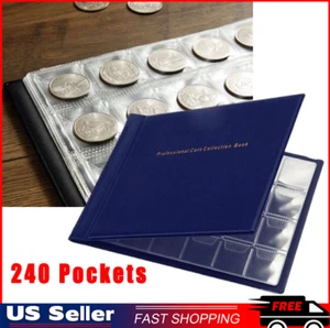 Pockets Coin Holder Collection 240 Coin Storage Album Book for Collectors - Picture 1 of 15