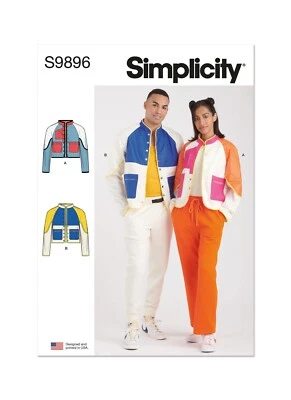 Simplicity Pattern S9896 UNISEX Misses & Mens Jacket in 2 Lengths Sizes XS - XXL - Image 1 of 4