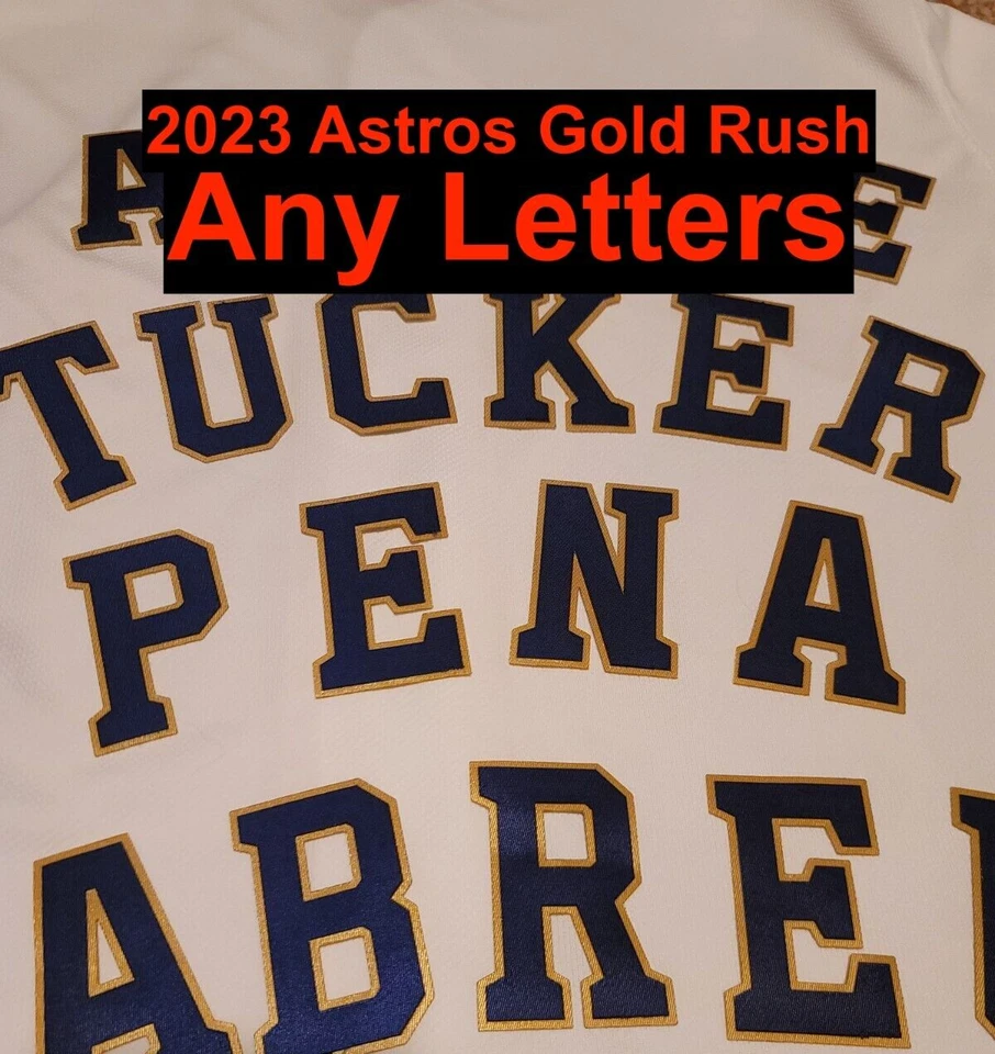 2023 Any Letters Houston Astros Gold Jersey lettering kit Championship patch - Image 1 of 1