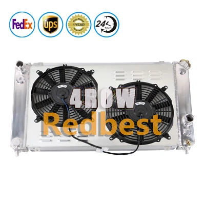 Radiador y cubierta y ventiladores de aluminio de 4 filas para GMC Jimmy Sonoma V6 1996-2005 4,3 L  Foto 1 de 4