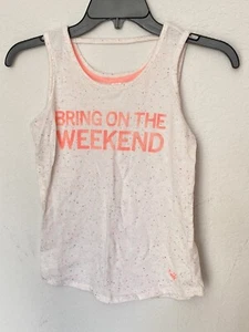 Justice Girls "BRING ON THE WEEKEND...." Multicolor T-Shirt Top - Size 10 used - Picture 1 of 6