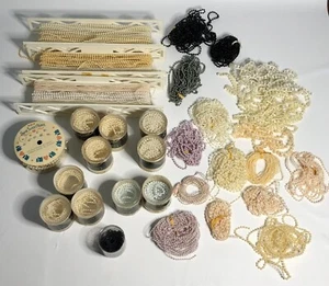 Large Craft Lot Vintage Beads Pearls By-The-Canister Etc Variety Colors & Size - Picture 1 of 11