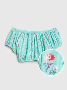 Gap Kids Girl's Aqua Floral Off Shoulder Bikini Swim Top NWT Sz. S Small 6-7 - Picture 1 of 3