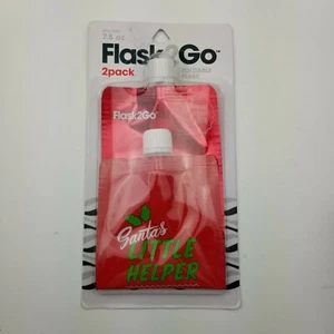 2er Pack Rot Grün Flask2Go Flask To Go Wiederverwendbarer Flachmann 7,5oz Santas Little Helper  - Bild 1 von 12