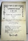 Vintage 1918 Camp De Valdahon France WWI Christmas Concert Program