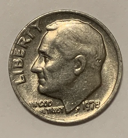 1978 Roosevelt Dime No Mint Mark Cover