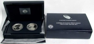 2012 S SILVER AMERICAN EAGLE SAN FRANCISCO 2 COIN PROOF SET ORIGINAL BOX COA - Picture 1 of 1