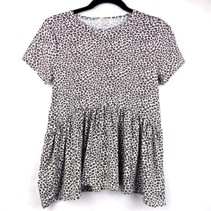 Gaze Y2K Babydoll Leopard Print Tunic Top Extra Small Mobwife Cheetah Animal Mod - Picture 1 of 5