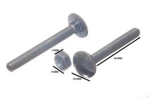 Pack Of 12 Coach Carriage Bolt M10 By 50MM BZP With Nut Fully Threaded - Picture 1 of 1