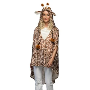 Poncho mit Kapuze Giraffe Kostüm Karneval Fasching Damenkostüm  - Bild 1 von 3