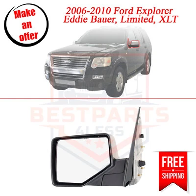 Espejo retrovisor manual Kool Vue FD98L lado izquierdo cromado para Ford Explorer XLT 2006-2010 Foto 1 de 4