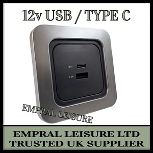 CBE C-Line 12v USB-C Fast Charge Socket Charger Campervan Motorhome Caravan PD - Picture 1 of 9