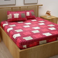 Cotton Double Bedsheet with 2 Pillow Covers