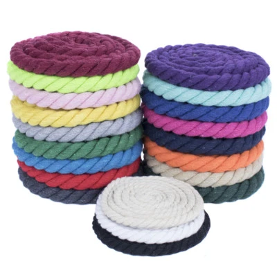 Premium Super Soft Colored Twisted Cotton Rope - 1/2" Diameter, Multiple Lengths - Image 1 of 4