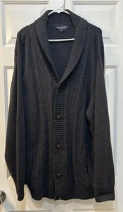 Roundtree Yorke grau Zopfmuster Strickjacke Herren XXL Opa Schalkragen altes Geld - Bild 1 von 11