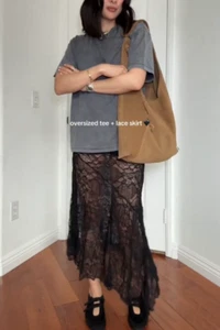 ZARA BNWT 2025. BLACK ASYMMETRIC SKIRT LACE. 6050/309/800 - Picture 1 of 12