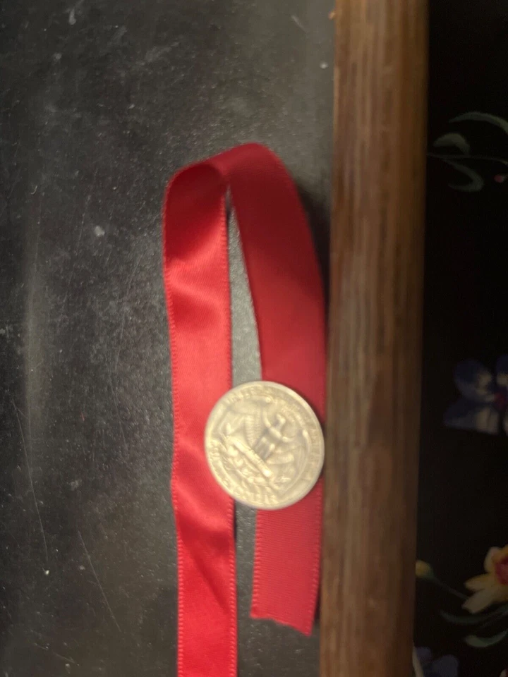 1/2" single faced polyester satin ribbon, brick red, 2 yd piece incl.  shipping - Image 1 of 1