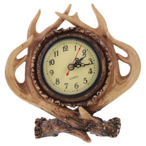 Deer Horn Alarm Clock Creative Western Style Decorative Table Clock for Home - Picture 1 of 12