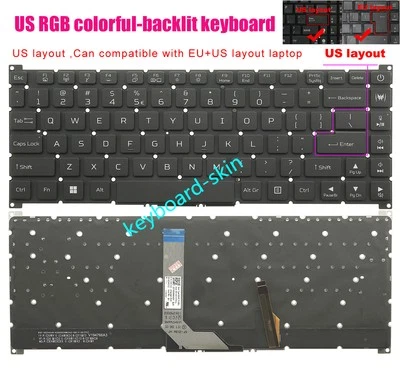 Teclado retroiluminado EE. UU. para Acer PT516-51s,PT516-52s,N20C9,PT314-51s,PT316-51s N22Q9 Foto 1 de 4