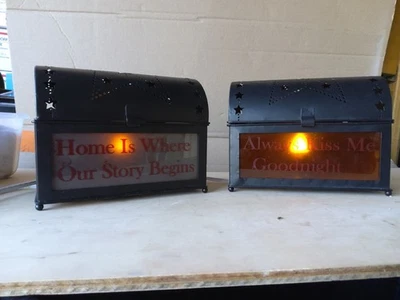 Rustic Punched Tin Star Accent Lights/Signs - Set of 2 - Image 1 of 3