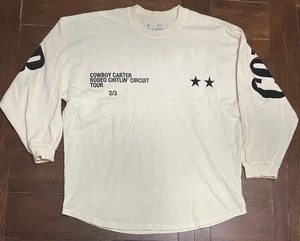 Beyoncé Cowboy Carter Tour 2025 Official Long Sleeve Cream Shirt Merch Sz M NWOT - Picture 1 of 7