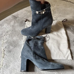 Hermes Suede Goatskin Buckle Ankle Boots Brand New W Dustbag Size 38 $2,225 - Picture 1 of 8