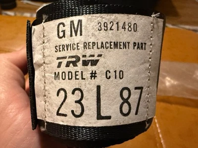 NOS GM 1967 CORVETTE Black Seat Belt 1958-1967 REPLACEMENT Chevrolet Car & Truck - Image 1 of 4