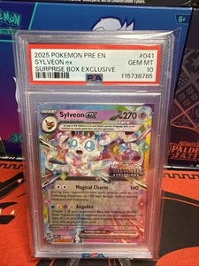Pokémon TCG Sylveon Ex Prismatic Evolutions 041/131 Surprise Box Stamped PSA 10 - Bild 1 von 2