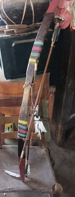 **精彩老式/复古天然美国短弓 48 合 2 箭手工 HTF! ** — 第 1/4 张图片