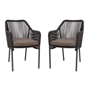 Flash Furniture Kallie Patio Club Chairs Black/Gray 2 Pack (SDAAD892006BK2) - Picture 1 of 9