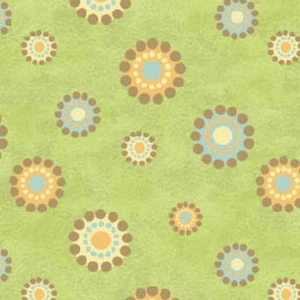 BTHY Henry Glass Down Under Dot Flower Green Cotton Fabric By Half Yard 5845-66 - Picture 1 of 1