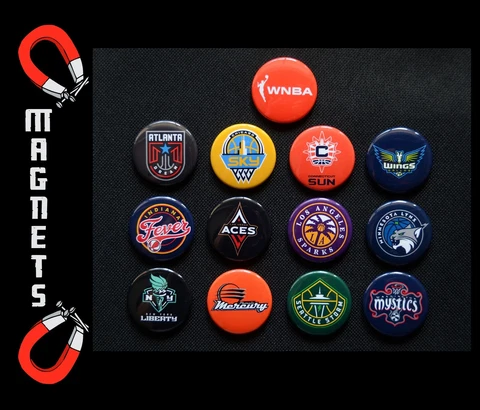 WNBA Team Magnet Set (All 12 Teams) - 1 1/2" Inch Magnet Set Cover