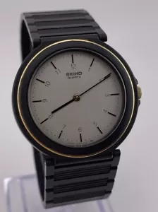 Orologio Vintage Seiko Chariot Cinturino Acciaio Nero Casual Rotondo Orologio Nuovo Batt - Foto 1 di 12