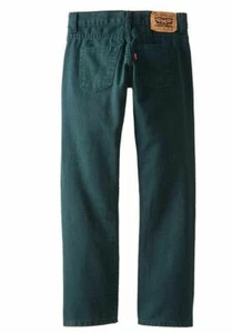 LEVIS 513 Slim Straight Fit Corduroy 5 Pocket Pants Boys Jeans Green - Picture 1 of 2