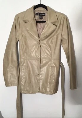 B.B. Dakota imitación cuero cinturón corto - Botones - Chaqueta beige - Suave - Talla Med Foto 1 de 4