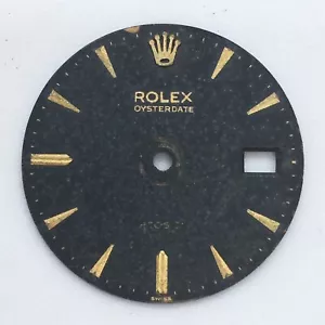 Rolex esfera negra de dos tonos quemada de fábrica para medidas de acabado 27 mm, tal como está - Imagen 1 de 3
