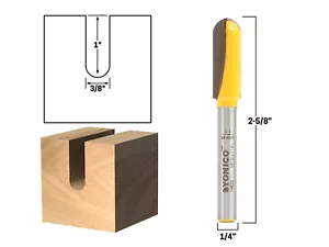 3/8 Zoll Durchmesser Core Box Router Bit - 1/4 Zoll Schaft - Yonico 14962q - Bild 1 von 1