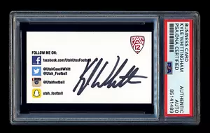 BIGLIETTO DA VISITA FIRMATO KYLE WHITTINGHAM UNIVERSITY UTAH UTES PSA/DNA AUTOGRAFATO - Foto 1 di 2