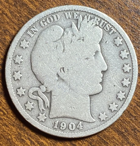 1904 P Barber Half Dollar Original Coin Good K738 Cover